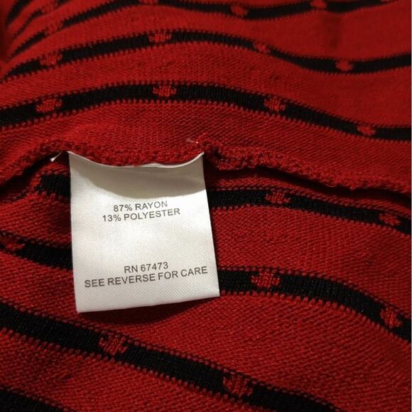 Taylor Short Sleeves Red & Black Dot Knit Sweater Dress Size Medium (M) - Picture 8 of 9